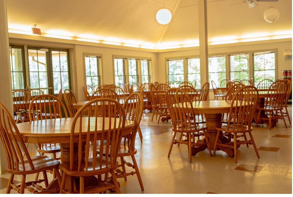 The dining hall at the Solomon Center